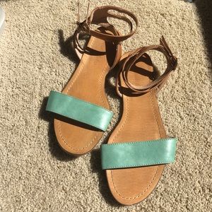 Cute blue and tan sandals!